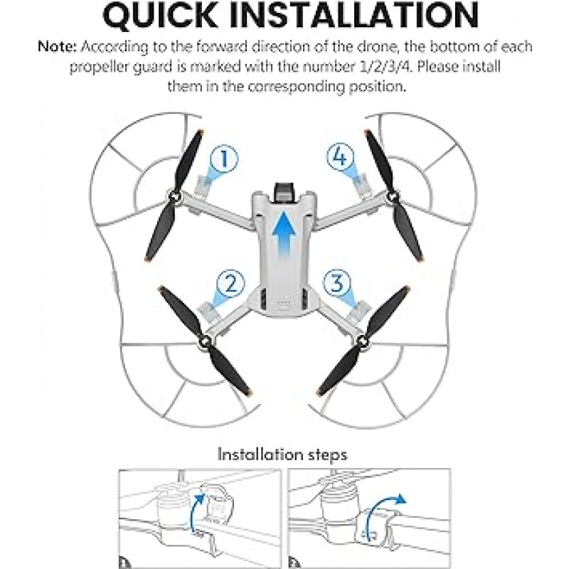 STARTRC Mini 3 Pro 프로펠러 가드 퀵 릴리스 DJI Mini 3 Pro 용 탈착식 프로펠러 프로텍터 액세서리