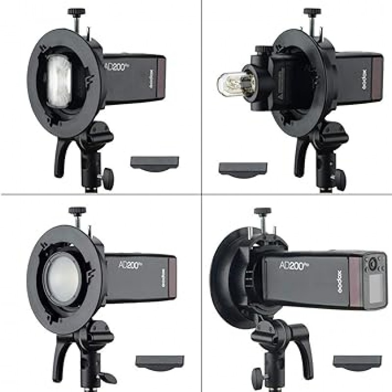 Godox S2 브래킷 S 타입 스피드 라이트 보엔스 마운트 홀더 Godox V1 AD400Pro AD200Pro AD200 V860II TT685 TT600 TT350 플래시 스누트 소프트 박스 뷰티 접시 반사경 우산용