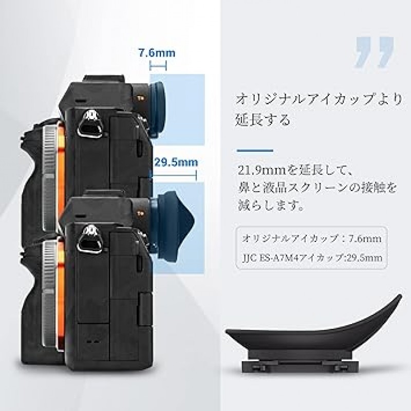 Sony A7R5 A7IV A7M4 A7SIII A1 카메라와 호환되는 JJC 아이컵 Sony FDA-EP19 아이컵 0.8 인치(21.9mm) 확장과 호환 360도 회전 뷰파인더 보호 편안한 블랙