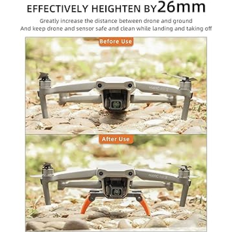 Mavic Air 2용 TMOM Air 2S 랜딩 기어, 이륙 및 랜딩 기어 가드, 향상된 랜딩 기어, 26mm 높이, 접이식 보호 브래킷 드론 액세서리(회색 주황색)