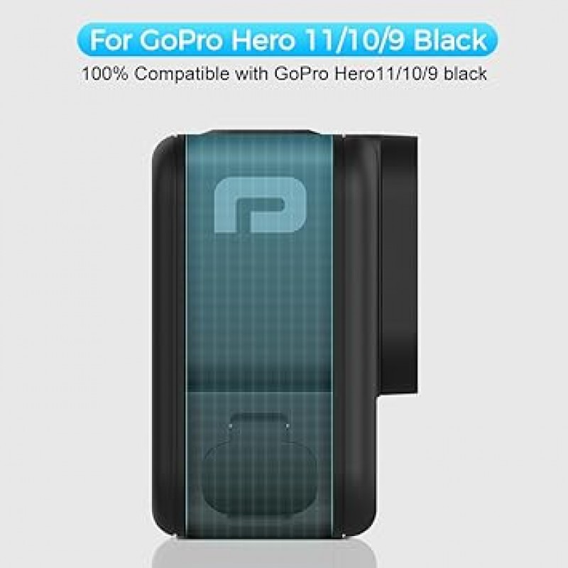 ParaPace 교체용 사이드 도어 GoPro Hero 11/10/9 black 용 블랙 분리 가능 Type-C USB 충전 포트 배터리 커버 방진 디자인 어댑터 포함 수리 부품 카메라 액세서리