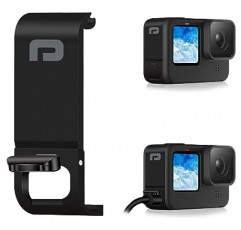 ParaPace 교체용 사이드 도어 GoPro Hero 11/10/9 black 용 블랙 분리 가능 Type-C USB 충전 포트 배터리 커버 방진 디자인 어댑터 포함 수리 부품 카메라 액세서리