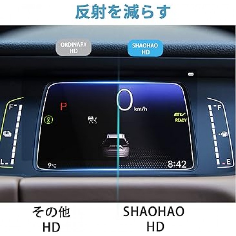 SHAOHAO Honda Fit 4세대 유리 필름, 자동차 내비게이션 필름, 보호 필름, 내비게이션용, LCD 보호 필름, 유리 필름, 강화 필름, 내비게이션용, 광택, 고감도, 터치, 반사 감소, 비산 방지, 쉬운 설치, 방수, 내유성, 9H 경도, 보호 필름