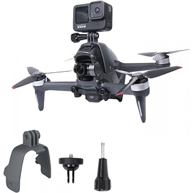 Kiowon DJI FPV 드론 확장 브래킷 GoPro/POCKET 2 / Osmo Pocket / INSTA360 ONE R/ONE X2 / Fimi Palm 2 / OSMO ACTION 및 기타 액션 카메라용 1/4 표준 어댑터/GoPro 어댑터 채우기 라이트 카메라 마운트 홀더