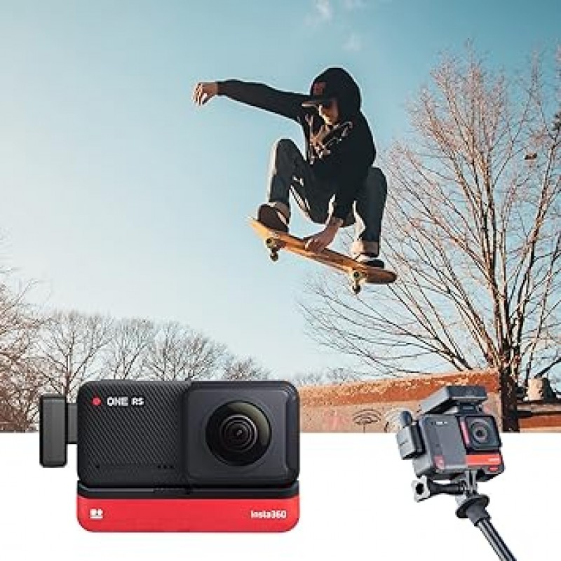 CYNOVA Insta360 ONE RS 마이크 어댑터(가로) Insta360 One R 전용 0.1인치(3.5mm) / Type-C 변환 어댑터, 충전 및 녹음, 외부 마이크 장착, 컨버터, RS One 액세서리