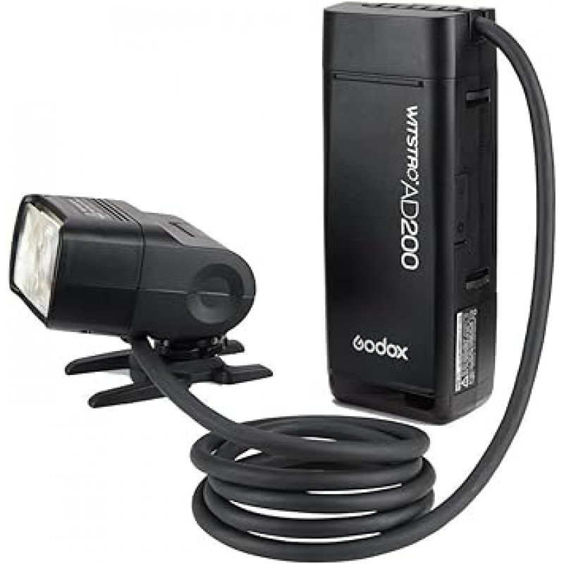 Godox EC200 200W 확장 플래시 헤드 AD200 베어 헤드 및 스피드라이트 헤드용 2M 길이 케이블 Godox AD200 및 AD200pro 호환(AD200 Stropo는 포함되지 않음) PERGEAR 청소용 천 포함[병행수입]