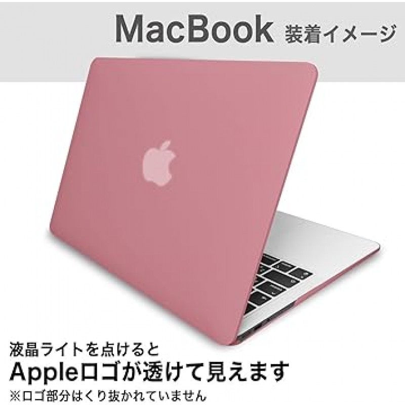 MS Factory MacBook 매트 하드쉘 PC 케이스 + 일본어 키보드 커버(미국 레이아웃은 보장되지 않음), 오리지널 RMC 시리즈 색상, Apple MacBook Air/Pro/Retina 11, 12, 13, 15인치용, RMC-SETA11MPK, 안전 핑크