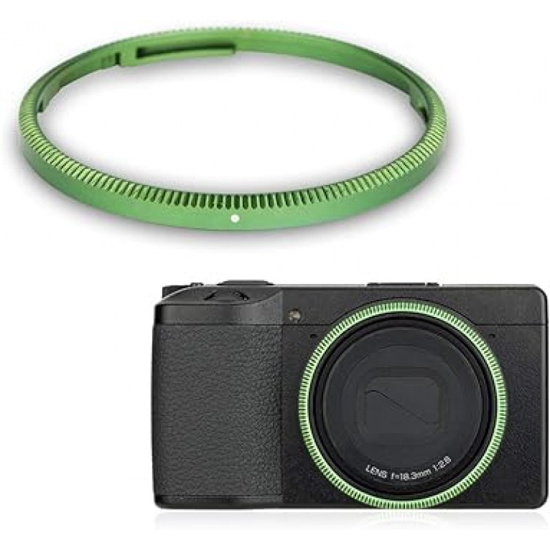 JJC 보호 링 Ricoh GR3 GRIII 알루미늄 합금 렌즈 장식 링 교체 Ricoh GN-1 Green