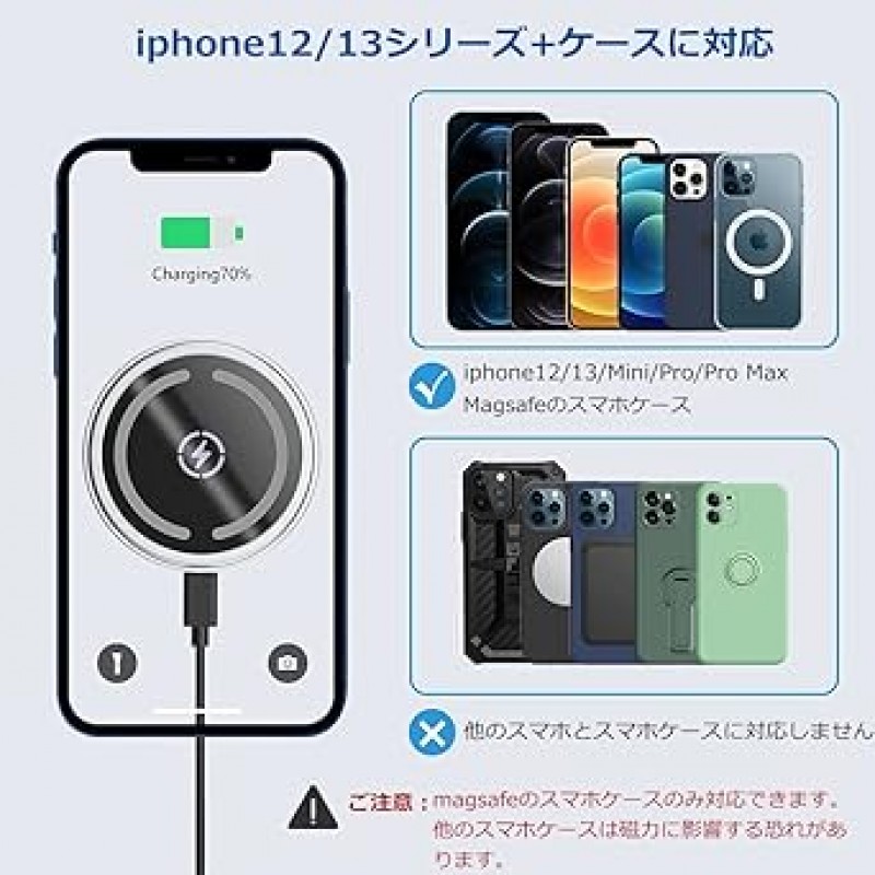 Mag-Safe 차량용 스마트폰 홀더, 자석, 15W 급속 충전, 그립 및 접착 스탠드, 초강력 자력, 합금, iPhone 13, iPhone 13 Mini, iPhone 13 Pro, iPhone 13 Pro Max, iPhone 12, iPhone용 무선 충전기 12 미니, 아이폰 12 프로, 아이폰 12 프로 맥스