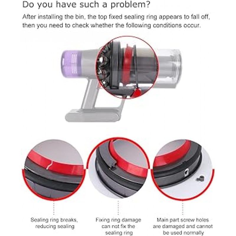 다이슨 V11 SV14 SV15 진공 청소기 교체 부품 용 더스트 박스 고정 씰 링 교체 더스트 버킷 먼지 컵 진공 청소기 수리 액세서리