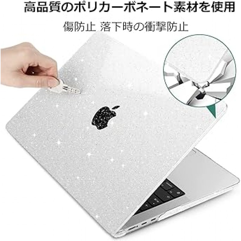 TALENANA 케이스 for Macbook Air M2 13.6인치 A2681 2022, 일본어 키보드 커버 포함, Macbook Air 커버, M2 칩, 클리어 케이스, 보호 케이스, 하드 케이스, 전체 보호, 먼지 방지, 미끄럼 방지, MacBook 액세서리, MacBook 액세서리 (풀 스타 클리어, 맥북 에어 M2, 13.6)