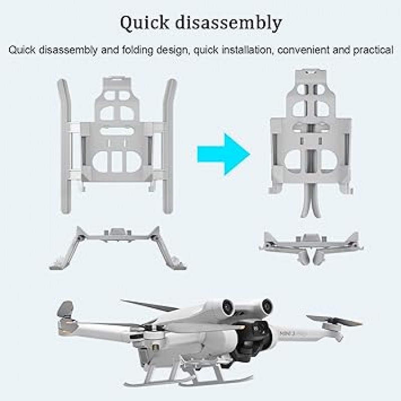 DJI Mini 3 Pro 액세서리 (3 인 1) 프로펠러 가드 착륙 기어 넥 스트랩 DJI Mini 3 Pro Fly More Kit Plus 지원 (3 인 1)