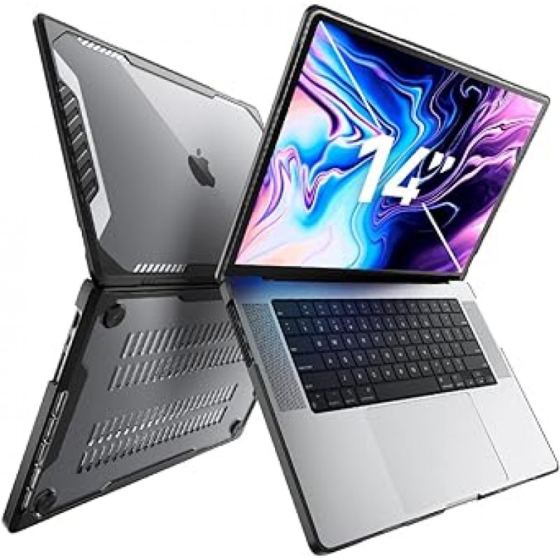 SUPCASE 유니콘 비틀 시리즈 케이스 MacBook Pro 14인치(2021년 발매) A2442 M1 Pro / M1 Max, 2층 하드 쉘 보호 커버 MacBook Pro 14인치용 터치 ID