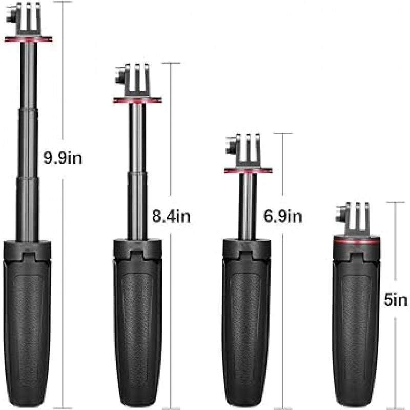 삼각대 셀카봉, 액션 카메라 액세서리, 삼각대 스탠드, 미니 삼각대, 탁상용 삼각대, 셀카봉, 확장 로드, 3방향, 3단 망원, DJI OSMO ACTION과 호환 가능, GoPro Hero 11/10/9/8/7/ 6/고프로맥스 액션캠, 웨어러블 카메라