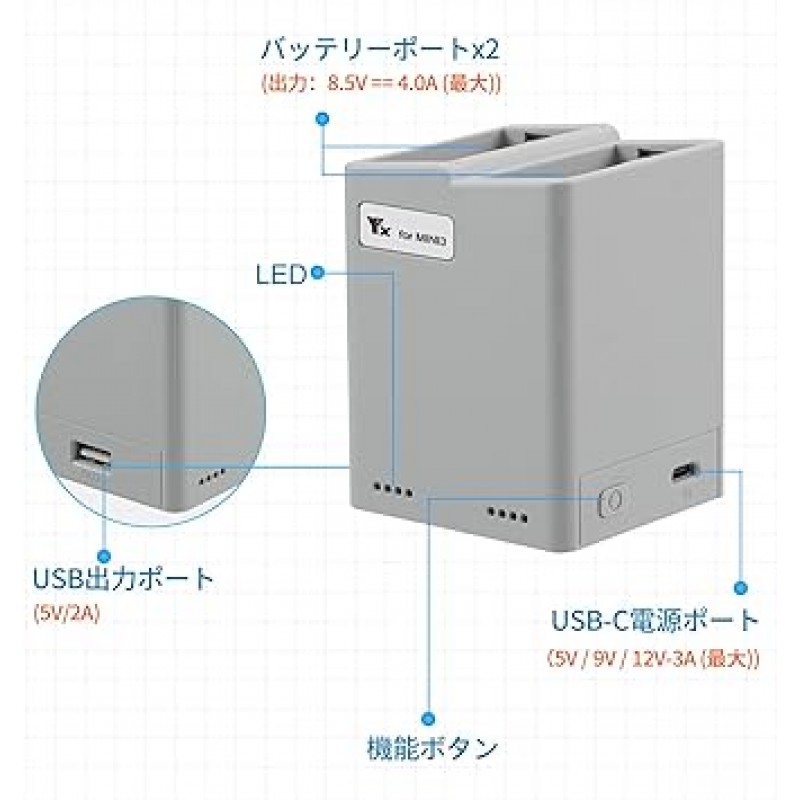 DJI Mavic Mini3 Pro(유형 2)용 배터리 충전기 충전 액세서리 충전기 고속 충전 허브 충전기