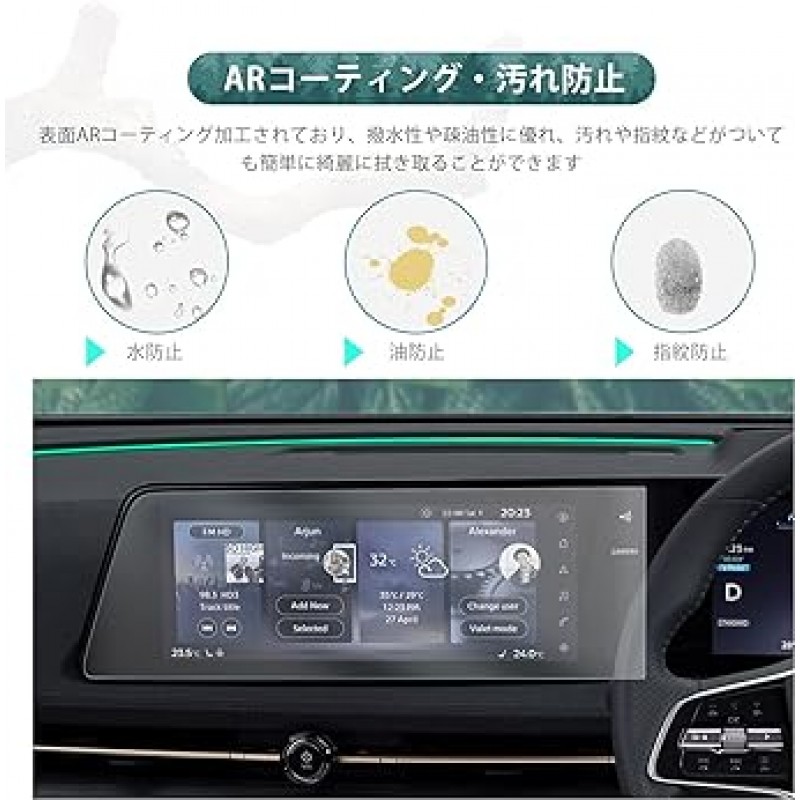 HUAHAO Aria Navi 보호 필름 용 Nissan Aria 12.3 인치 디스플레이 필름 개선 특수 Aria 액세서리 PET 2 개 초음파 연마 기술 얼룩 방지 닛산 액세서리 쉬운 설치 4H 부품