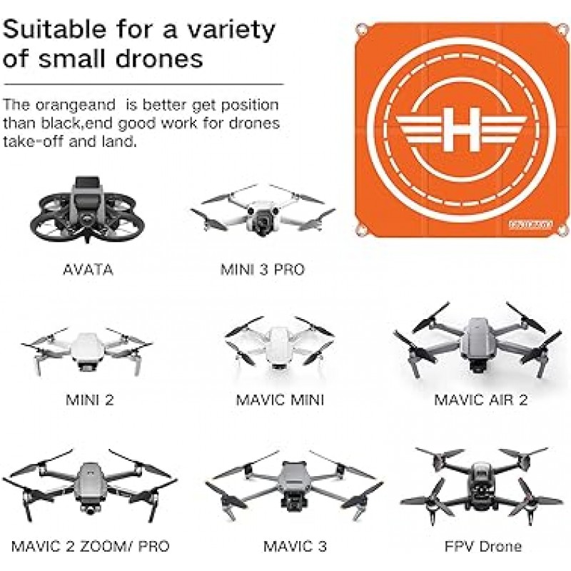 ONTOMYO 25.5인치 Mini 3 Pro 드론 랜딩 패드 - DJI Mini 3 Pro, Mini 2 Mini 2, Mavic Mini SE, Mavic Mini, DJI AVATA, DJI Air 2, S/M/avic Air 2용 접이식 양면 범용 방수 65cm 랜딩 패드 , FPV, Mavic 2 Pro/Zoom 드론 액세서리(25.5인치)