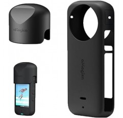 Kiowon for Insta360 X3 커버, 실리콘 케이스, 보호 커버, Insta360 One X3 액세서리용 전체 보호(검은색)