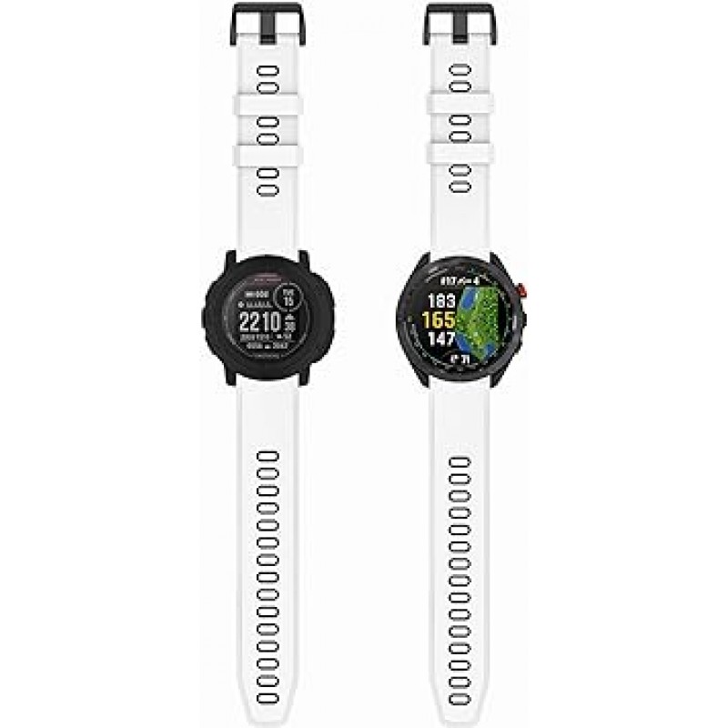 GARMIN Approach S70 47mm/S62/Fenix7/Instinct2 밴드 교체 밴드 Forerunner 965/955/Instinct/ForeAthlete 945/Fenix6 Fenix5 및 기타 교체용 벨트 스포츠 스트랩 액세서리용 실리콘 밴드 벨트(화이트 + 블랙)