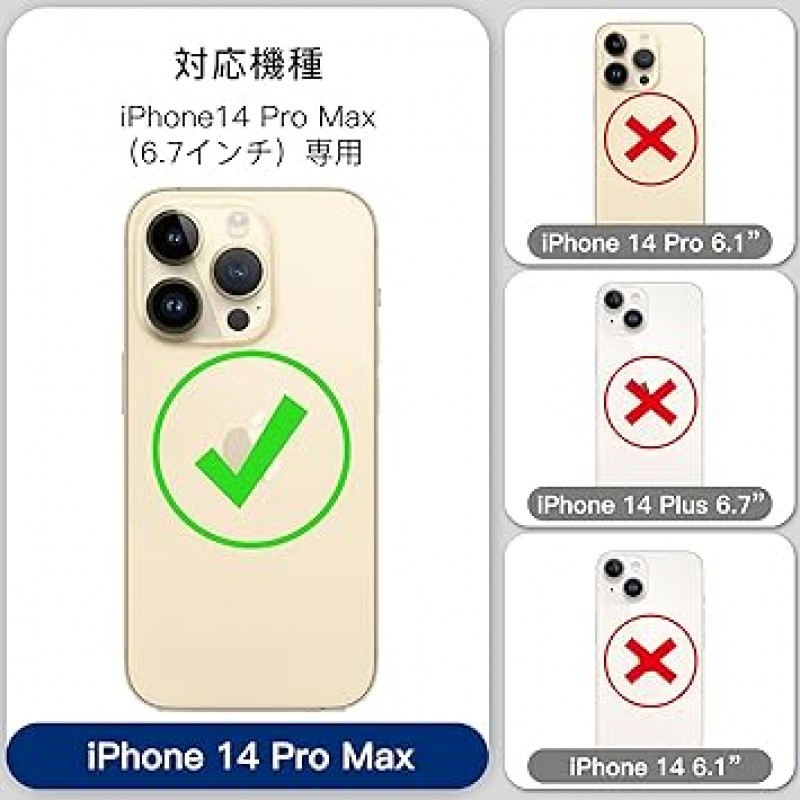 PZOZ iPhone 14 Pro Max 케이스, 맥세이프 커버, 미군 군용 표준 스마트폰 케이스, 황변 방지, 지문 방지, 낙하 방지, iPhone 액세서리