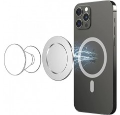 EngMOLPHY iPhone 14/13/12 MagSafe 호환 베이스플레이트, 마그네틱 흡착 컵, 스마트폰 그립/핑거 링 사용자를 위한 필수 마그네틱 액세서리, 무선 충전 호환(펄 실버)