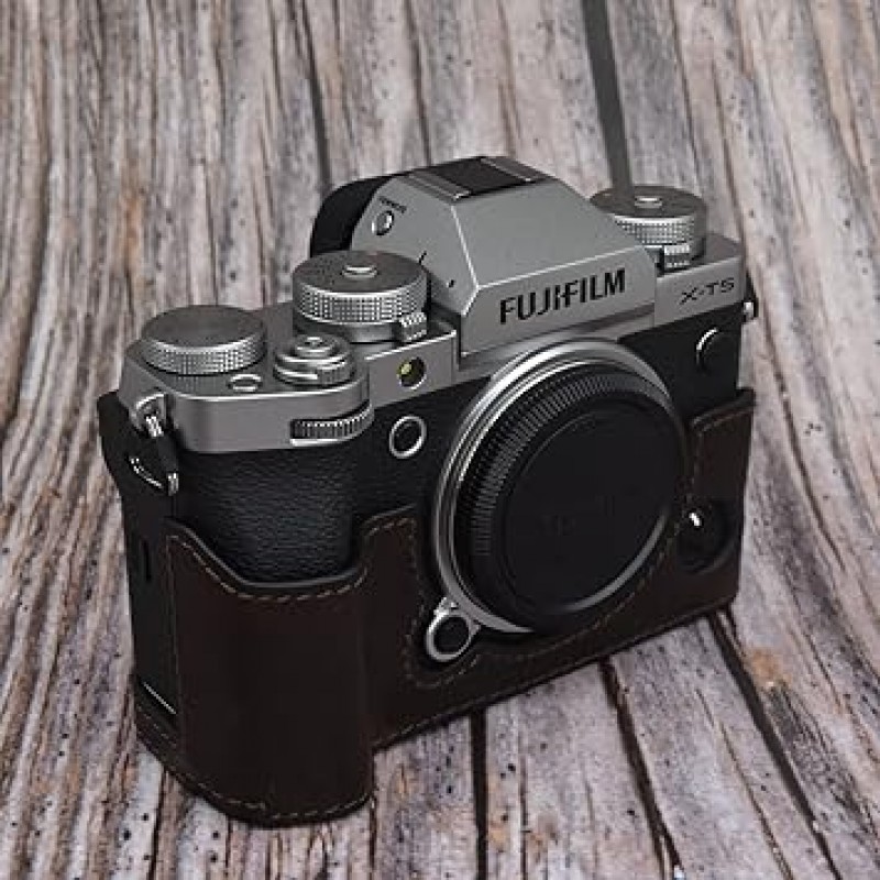 kinokoo XT5 카메라 케이스, FUJIFILM X-T5 케이스, XT5 커버, XT5 커버, XT5 본체 케이스, 배터리 교체용, 삼각대 마운트, 베이지, 모던