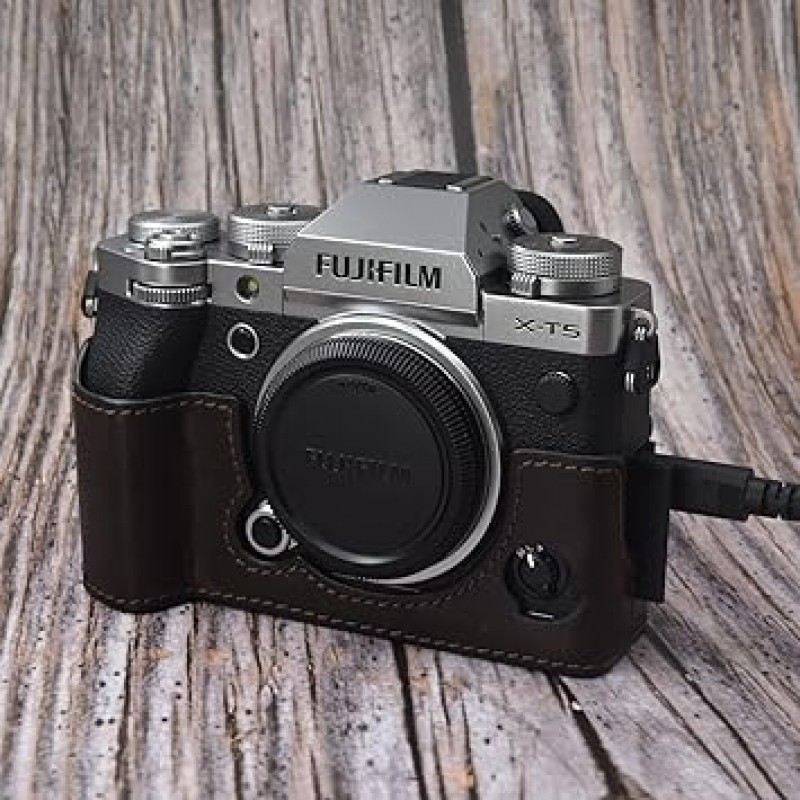 kinokoo XT5 카메라 케이스, FUJIFILM X-T5 케이스, XT5 커버, XT5 커버, XT5 본체 케이스, 배터리 교체용, 삼각대 마운트, 베이지, 모던