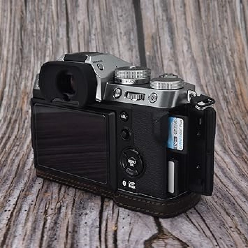 kinokoo XT5 카메라 케이스, FUJIFILM X-T5 케이스, XT5 커버, XT5 커버, XT5 본체 케이스, 배터리 교체용, 삼각대 마운트, 베이지, 모던