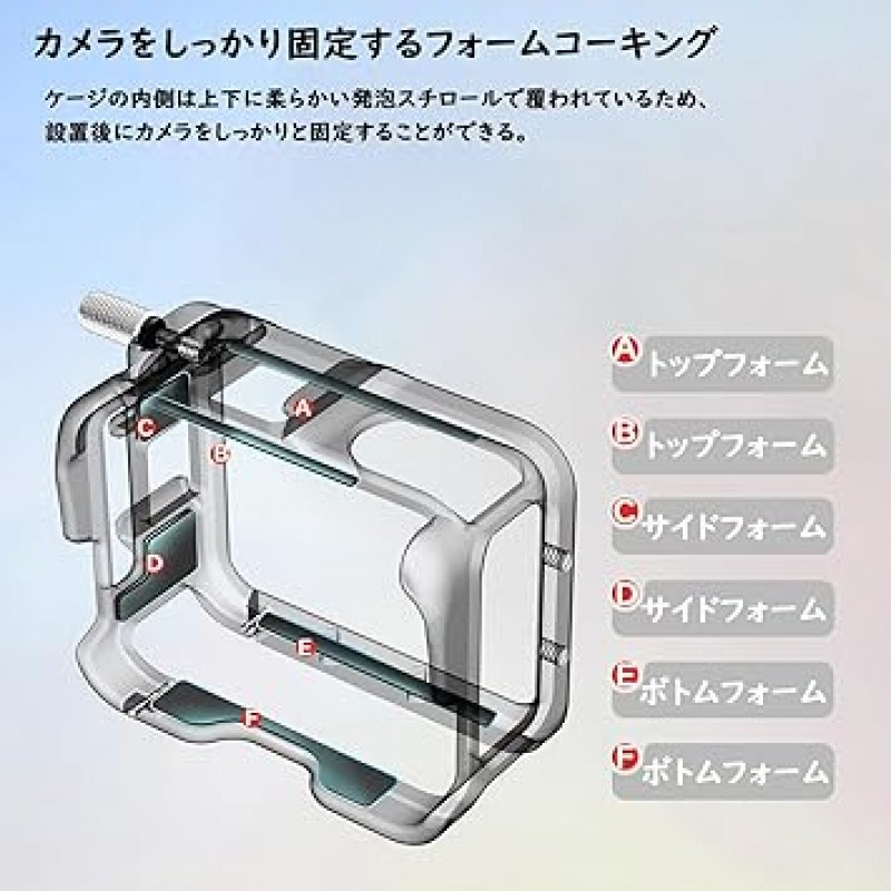 TOMGDRACO Insta360 GO3 카메라 케이지/알루미늄 합금 보호 프레임 마운트 브래킷 퀵 릴리스 구조 보호 하우징 고정 보호 브래킷 듀얼 콜드 슈 인터페이스, 필 라이트, 마이크 등 카메라 액세서리