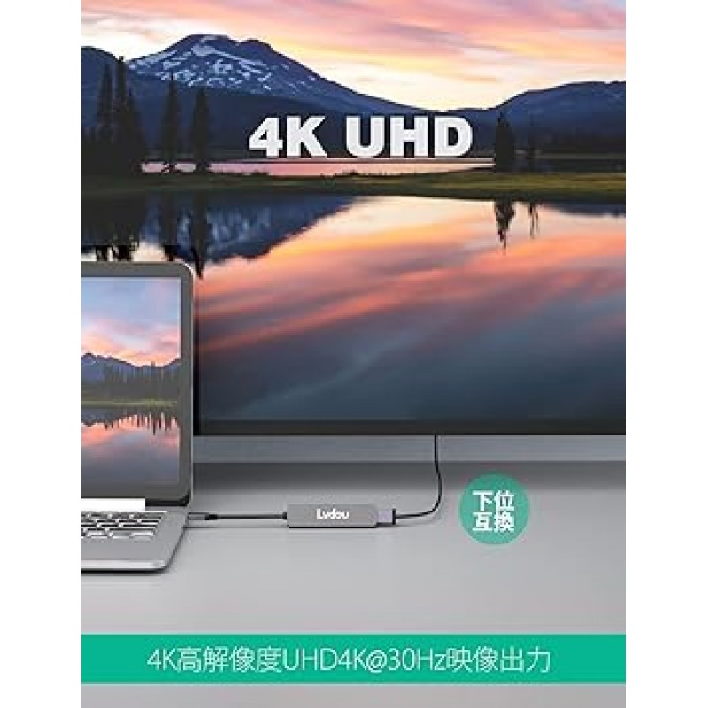 USB C 허브 어댑터 6-in-1 Lvdou 멀티 포트 USB 허브 Type-C 85W PD 충전 4K HDMI 마이크로 SD / SD 카드 리더 USB-C MacBook Pro 13 14 15 16(2016-2021 M1), MacBook Air용 교체 어댑터 (2018-2021 M1), iPad Pro (2018-2021), Surface Pro 8, 7 / Go 3, 2(surface), Galaxy Book, Chromebook 및 기타 노트북