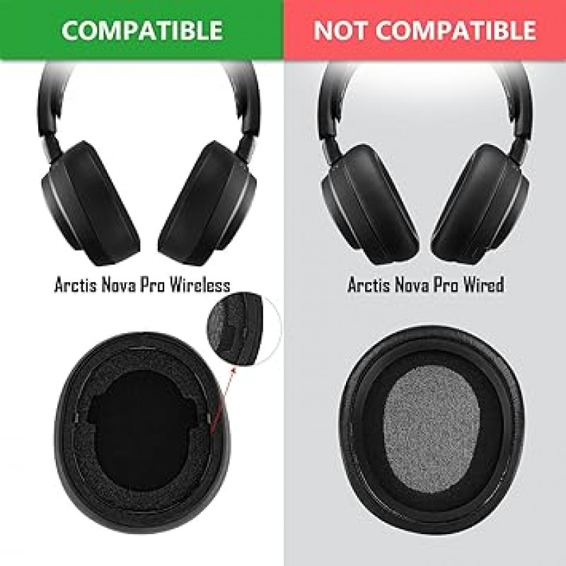 Geekria Sport Earpads 스틸 시리즈 SteelSeries Arctis Nova Pro 무선 헤드폰 패드 이어/이어 컵(쿨링 젤/블랙)용 호환 패드