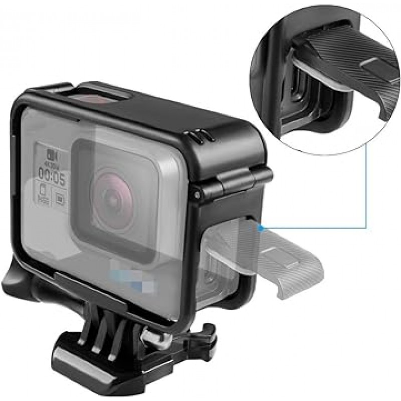 Taisioner 보호 프레임 + GoPro HERO 5, HERO6, HERO7 3세대 스포츠 카메라 액세서리용 실리콘 캡