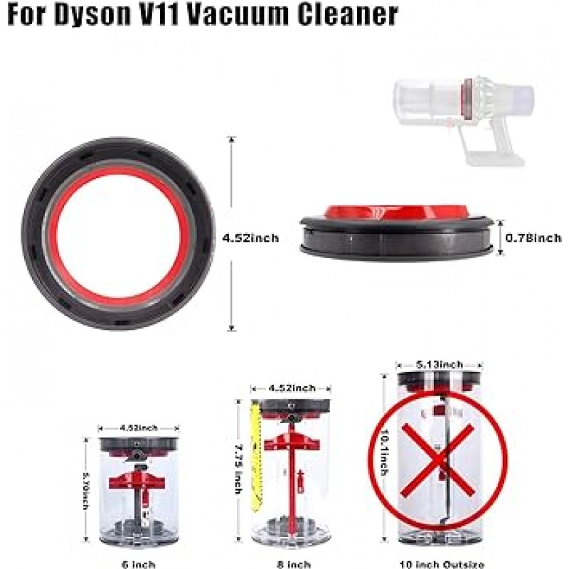 먼지통 버킷 고정 씰 링 교체 다이슨 V11 SV14 SV15 진공 액세서리