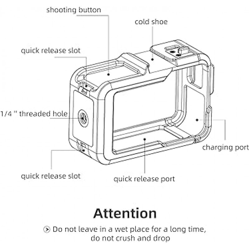 TELESIN DJI 액션 3 카메라 케이지 수평 수직 촬영 알루미늄 합금 퀵 릴리스 액션 카메라 액세서리 용 콜드 슈 마운트