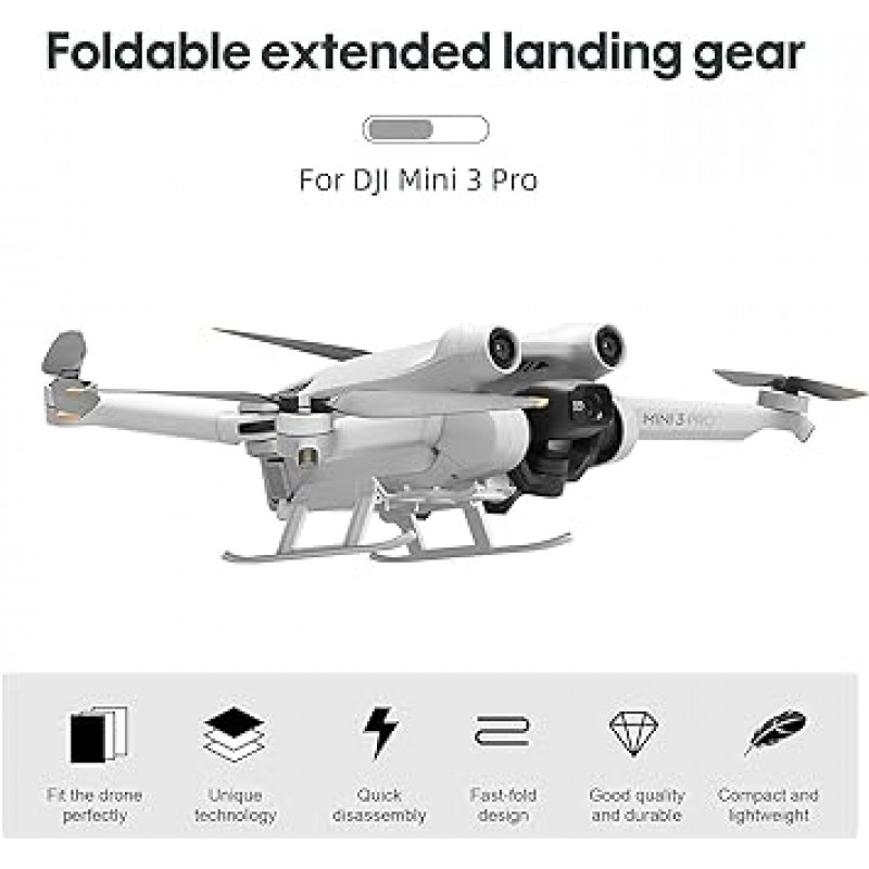 STARTRC Mini 3 Pro 액세서리 번들 5 in 1 액세서리 키트 케이스, 유리, 프로펠러 홀더, 랜야드 넥 스트랩, DJI Mini 3 Pro 액세서리 용 랜딩 기어