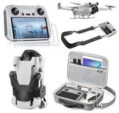 STARTRC Mini 3 Pro 액세서리 번들 5 in 1 액세서리 키트 케이스, 유리, 프로펠러 홀더, 랜야드 넥 스트랩, DJI Mini 3 Pro 액세서리 용 랜딩 기어