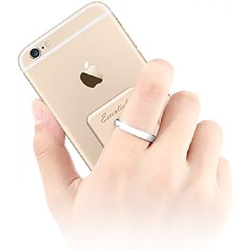 BUNKER RING Essentials 벙커링은 iPhone, iPad, iPod, Galaxy, Xperia, Xperia, Tablet PC를 한 손가락으로 수납, 낙하 방지, 스탠드 기능(실버) BUESSI