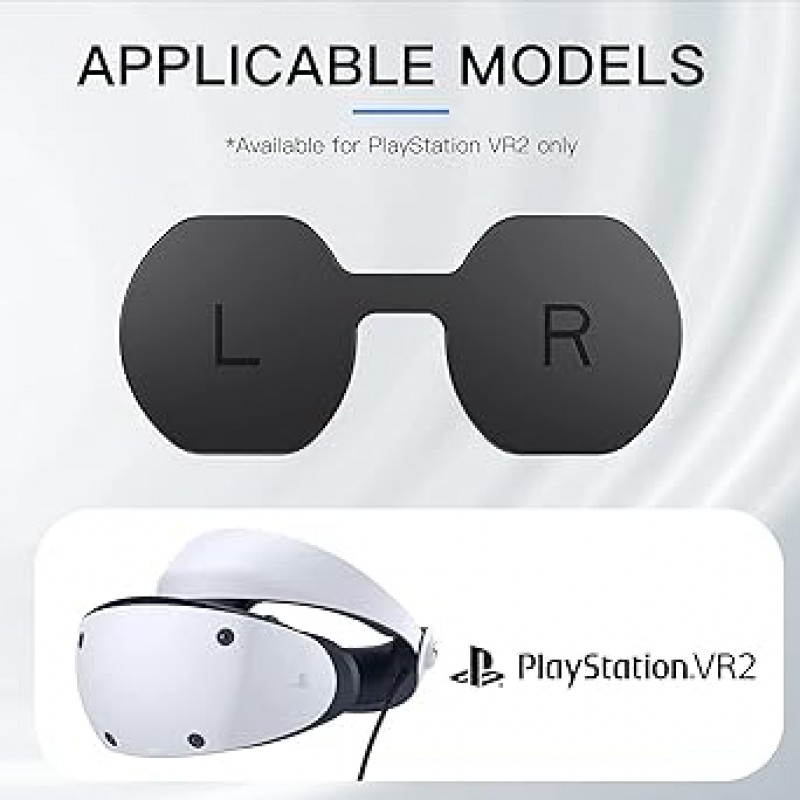 PS VR2용 Vikisda 렌즈 보호 케이스, 실리콘 보호, Play*station VR2 렌즈 커버, 얼룩 방지, 긁힘 방지, 먼지 방지, PS VR2 액세서리, 사용하기 쉬운 보호 키트, PS VR2용(검은색)