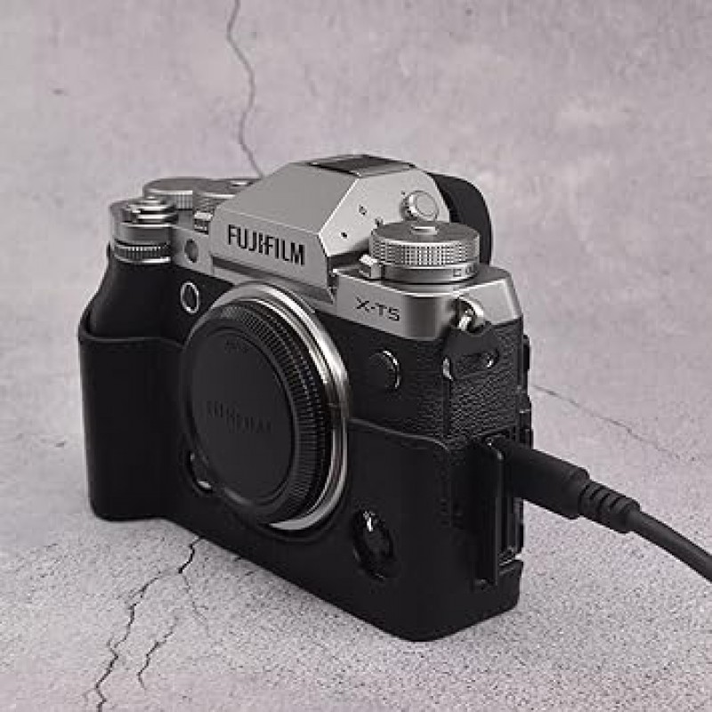 kinokoo XT5 카메라 케이스, FUJIFILM X-T5 케이스, XT5 커버, XT5 커버, XT5 본체 케이스, 배터리 교체용, 삼각대 마운트, 블랙, 모던