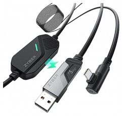 Zybervr 링크 케이블(검은색) 고속 데이터 전송 및 충전 USB-A/C 및 USB-C용 5M 링크 케이블 Oculus Quest2 Pico4 링크 케이블은 Meta Quest 2 교체용 액세서리와 호환 5M USB-C 케이블