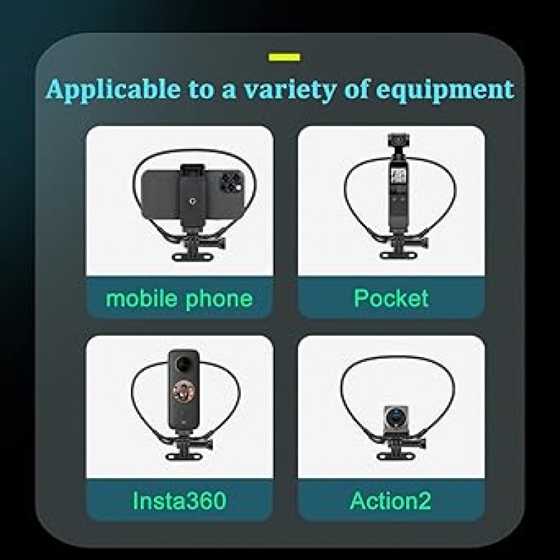 GoPro 액세서리용 목걸이 마운트, 다각도 조절 가능, 스마트폰 홀더가 있는 액션 카메라 넥, 다른 액션 카메라(목)와 호환 가능
