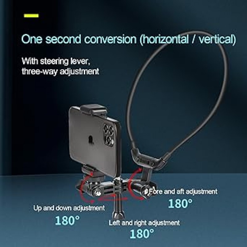 GoPro 액세서리용 목걸이 마운트, 다각도 조절 가능, 스마트폰 홀더가 있는 액션 카메라 넥, 다른 액션 카메라(목)와 호환 가능