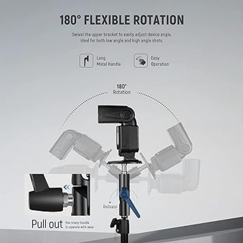 NEEWER 카메라 플래시 브래킷 Umbrella Softbox 스탠드가 있는 H 모양 마운트 Speedlite LED 램프 라이트 스탠드 삼각대용 1/4