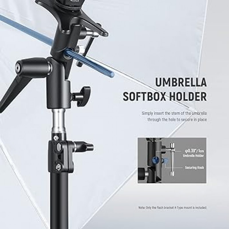 NEEWER 카메라 플래시 브래킷 Umbrella Softbox 스탠드가 있는 H 모양 마운트 Speedlite LED 램프 라이트 스탠드 삼각대용 1/4