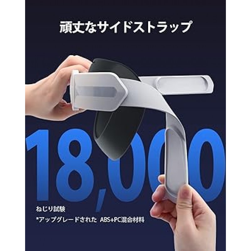 AUBIKA Meta/Oculus Quest 2 헤드 스트랩(5000mAh 배터리 포함), Elite 스트랩과 호환 가능, Meta/Oculus Quest 2 액세서리, 스마트 충전, 5~6시간 연장, 7방향 보호, 조절 가능, 향상된 안정성, 인체공학적, 손쉬운 제거