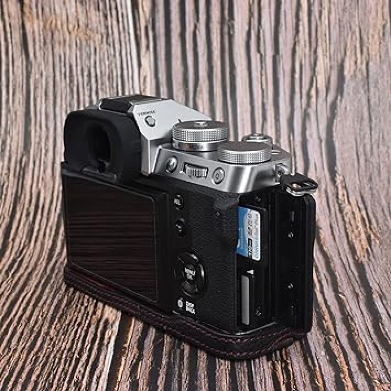 Rieibi XT5 케이스, FUJIFILM X-T5 카메라 케이스, FUJIFILM X-T5 커버, XT5 본체 케이스, 교체형 배터리, 삼각대 설치, 블랙, 모던