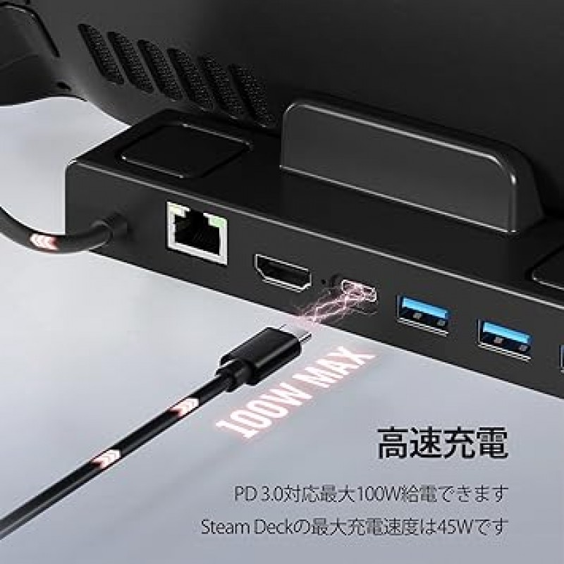 Unitek 6-in-1 다기능 스팀 데크 도크, 충전하는 동안 TV에 표시, LAN, HDMI 변환, TV 모드, 테이블 모드, USB, 충전 스탠드, 4K 비디오 출력, Giga 1000/100Mbps, 이더넷, 과전류 보호 , 소형, 미니 도크, 모드 TV 출력, USB Type-C 포트, 변환 도크, 휴대가 편리함, 방열, 고속 유선, 작동 확인, 소형, 경량, 소형