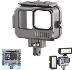 Kiowon GoPro HERO 11 HERO 10 HERO 9용 방수 케이스 GoPro 11용 알루미늄 합금 보호 프레임 다이빙 하우징 45m 딥 다이빙 수중 사진 Go Pro 9 10 11 액세서리(금속 방수 케이스)