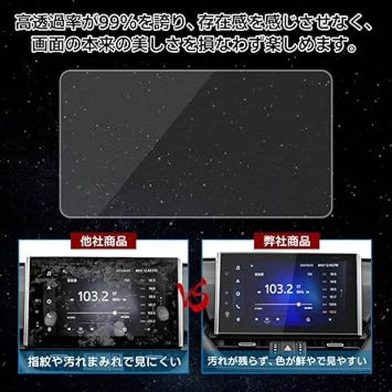 HI-LINE Toyota Land Cruiser 300 시리즈 LCD 보호 필름 Navi 12.3 인치 고경도 9H 강화 유리 지문 방지 투명 광택 스크린 보호기 시트 부품 액세서리