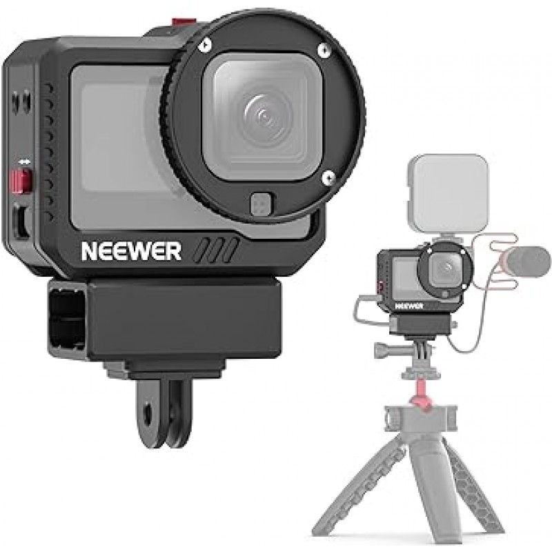 NEEWER Hero 11 10 9 비디오 케이지 키트 알루미늄 하우징 케이스 마이크 오디오 어댑터 52mm 필터 어댑터 1/4